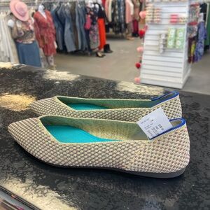 Rothy's Beige and Blue Textured Flats